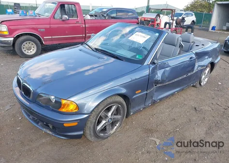2002 BMW 325Ci из США, поврежденный, VIN WBABS33402JY43399